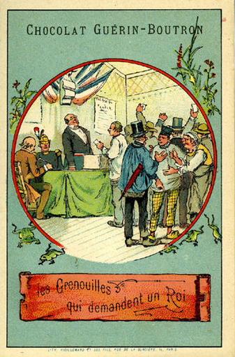 Les Grenouilles qui demandent un Roi, III, 4 (Le texte de la fable est reproduit au revers)_0