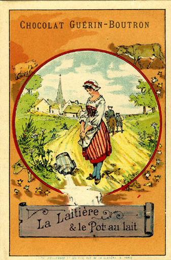 La Laitière et le Pot au Lait, VII, 9 (Le texte de la fable est reproduit au revers)_0