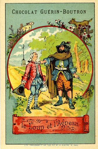Le Loup et l'Agneau, I, 10 (Le texte de la fable est reproduit au revers)_0