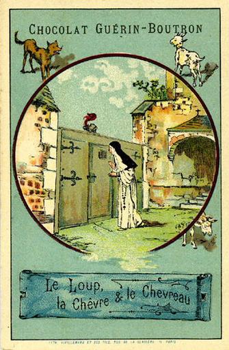 Le Loup, la Chèvre et le Chevreau, IV, 15 (Le texte de la fable est reproduit au revers)_0