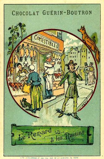 Le Renard et les Raisins, III, 11 (Le texte de la fable est reproduit au revers)_0