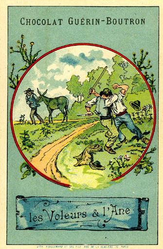 Les Voleurs et l'Âne, I, 13 (Le texte de la fable est reproduit au revers)_0