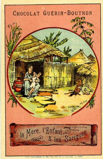 La Mère, l'Enfant et les Sarigues (Le texte de la fable est reproduit au revers)_0