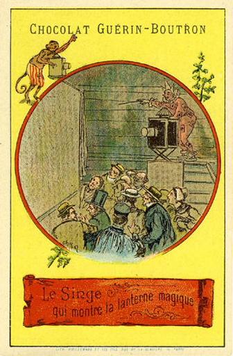 Le Singe qui montre la lanterne magique (Le texte de la fable est reproduit au revers)_0