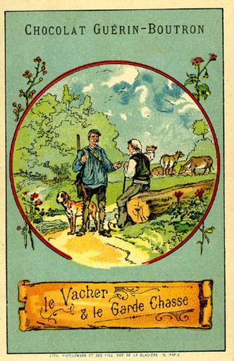 Le Vacher et le Garde Chasse (Le texte de la fable est reproduit au revers)_0