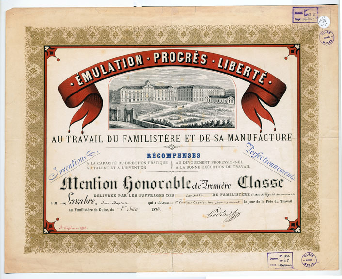 Diplôme de la fête du travail décerné à Jean-Baptiste Lavabre_0
