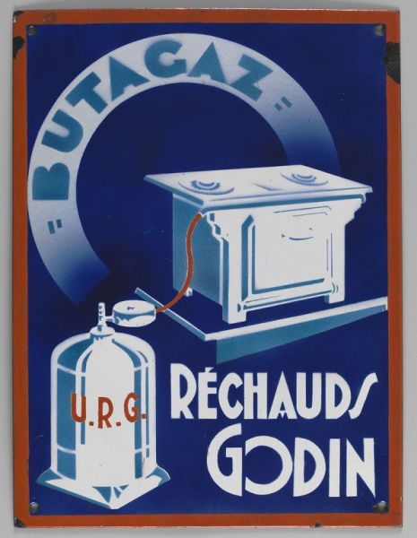 Plaque publicitaire pour les réchauds Godin et Butagaz_0