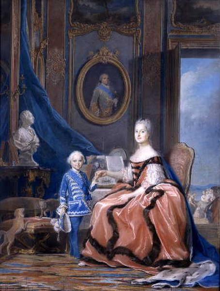 Marie-Josèphe de Saxe, dauphine et l'un de ses fils_0