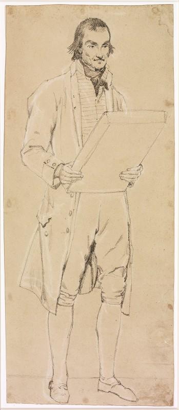 Homme en costume de ville, debout, portant un gros livre (bedeau), Louis Nicolas Lemasle, 1828
