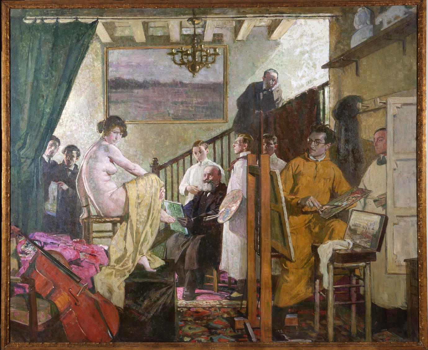 L'Atelier ; The Studio of Emile René Ménard (Titre donné lors de l'exposition du tableau à Pittsburgh en 1928 et à Chicago en 1929), Lucien Simon, 1922