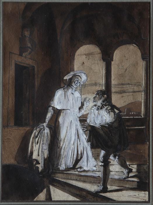 Nicolas Poussin reconduisant Mgr Massimi, Louis Nicolas Lemasle, 1814