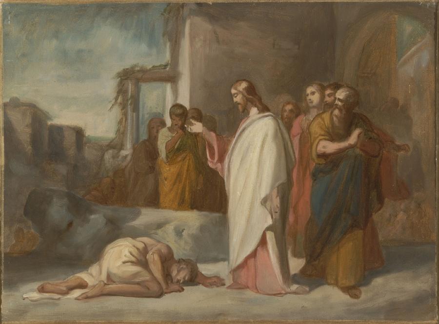 Le Lépreux guéri et reconnaissant (Titre récent) ; Le Christ guérissant un possédé (Titre ancien)_0