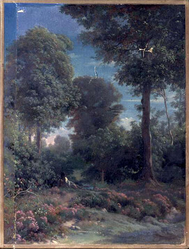 Dans les bois, Paul Flandrin, 3e quart 19e siècle