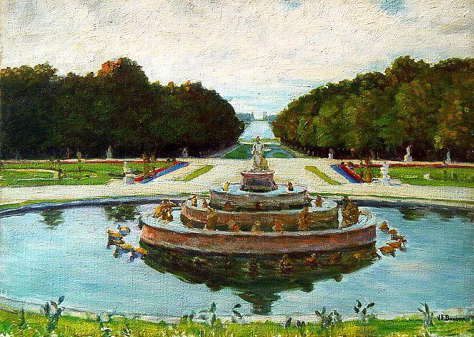 La Perspective de Versailles (titre inscrit), Joseph Félix Bouchor, 4e quart 19e siècle