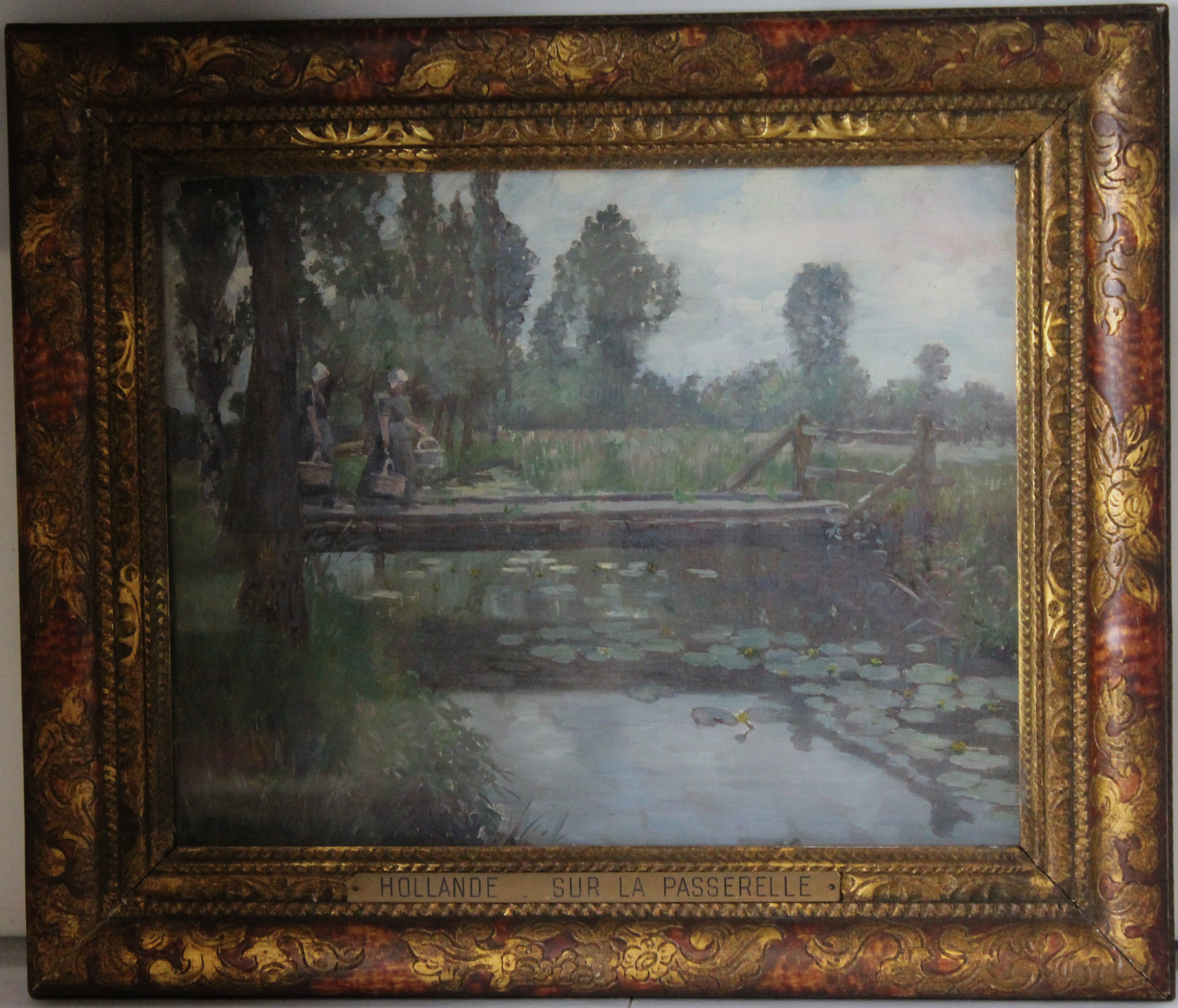 Sur la passerelle en Hollande (titre ancien cartel), Joseph Félix Bouchor, 4e quart 19e siècle