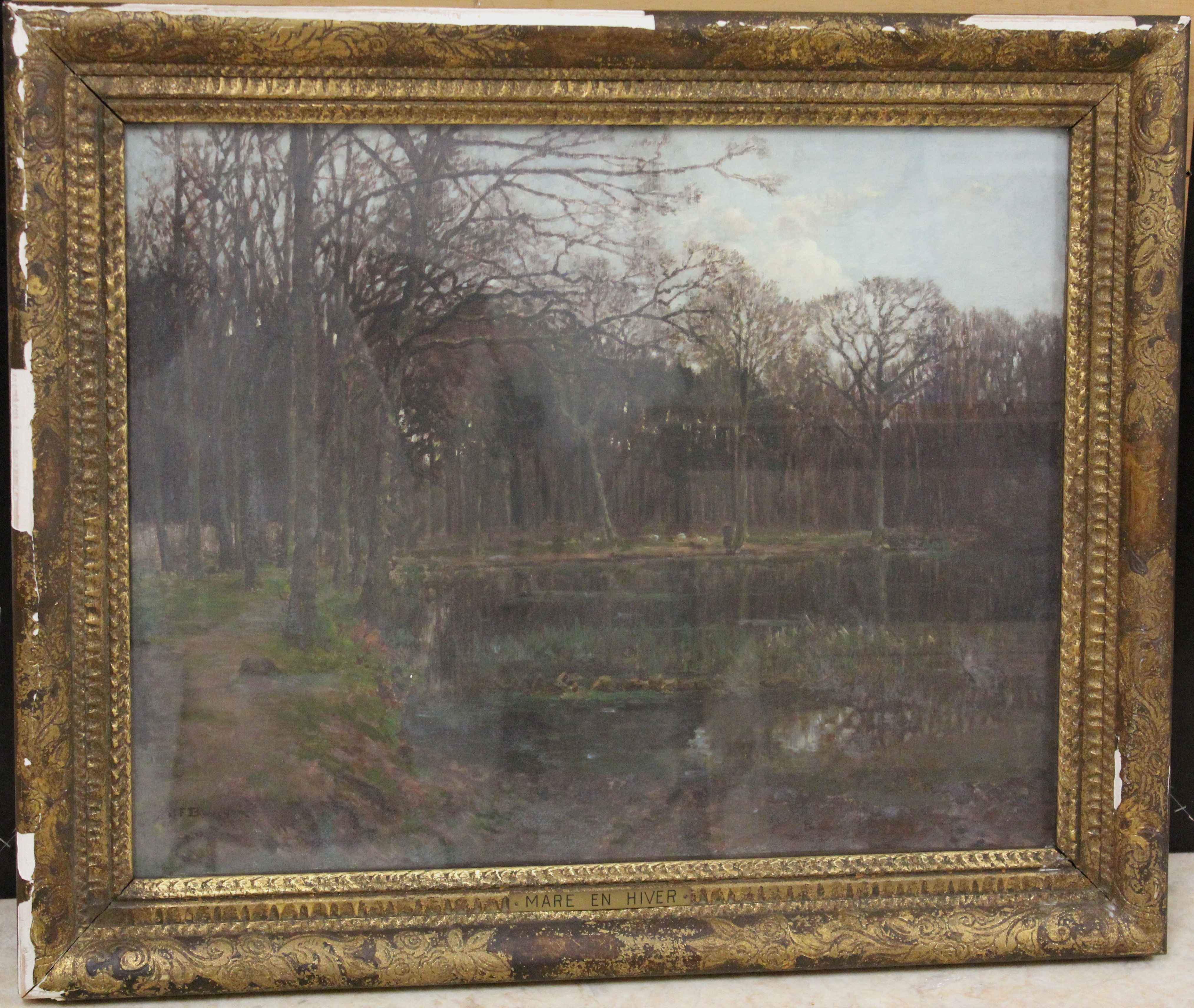 La mare en hiver (titre inscrit) ; Paysage d'Ile-de-France (titre anciens inventaires), Joseph Félix Bouchor, 4e quart 19e siècle