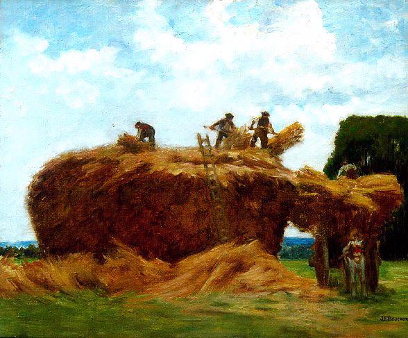 La meule à l'entrée du bois  (titre inscrit) ; Scène située en Ile-de-France  (titre ancien inventaire 1936), Joseph Félix Bouchor, 4e quart 19e siècle
