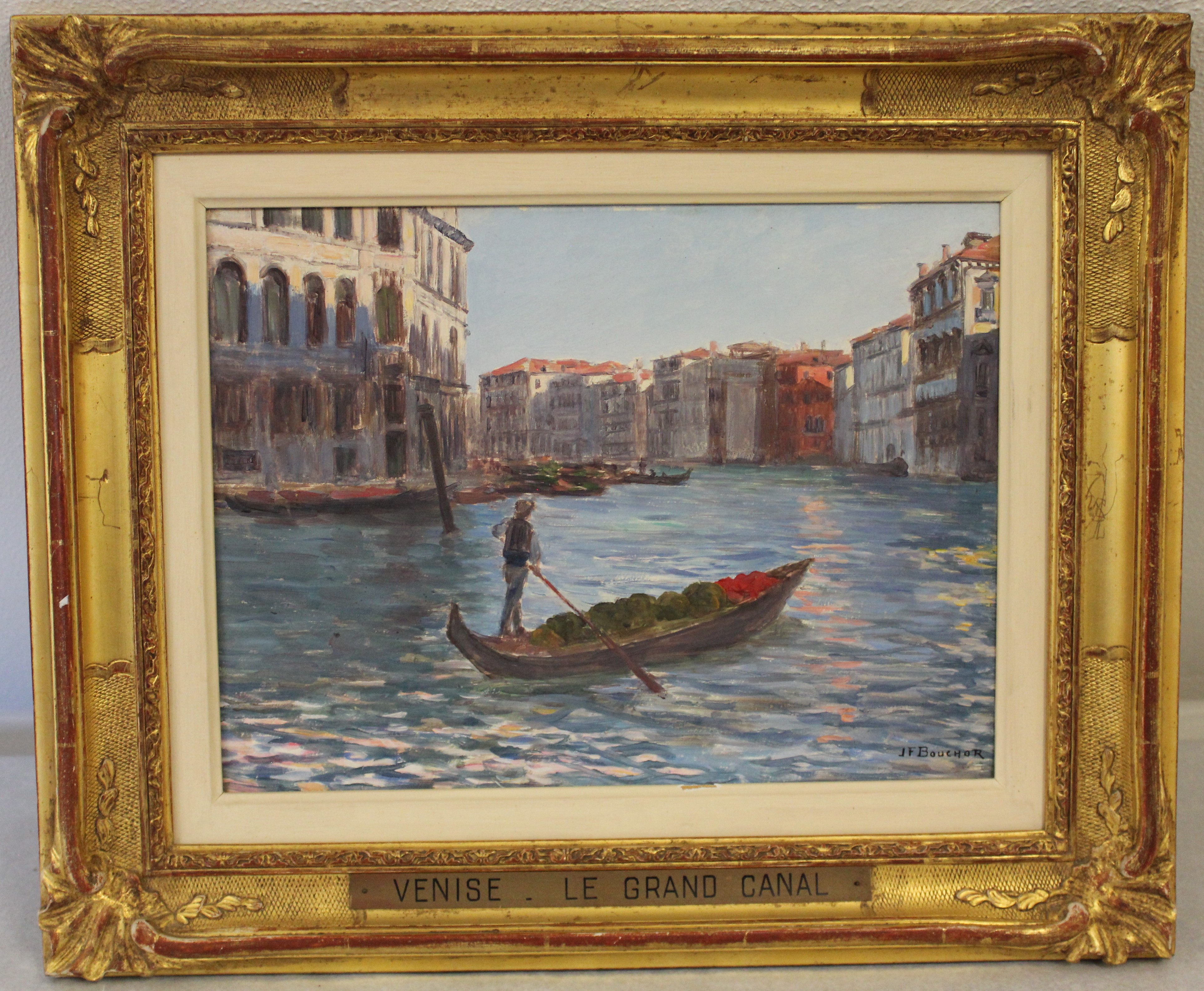 Sur le Grand Canal à Venise (titre inscrit), Joseph Félix Bouchor, 4e quart 19e siècle