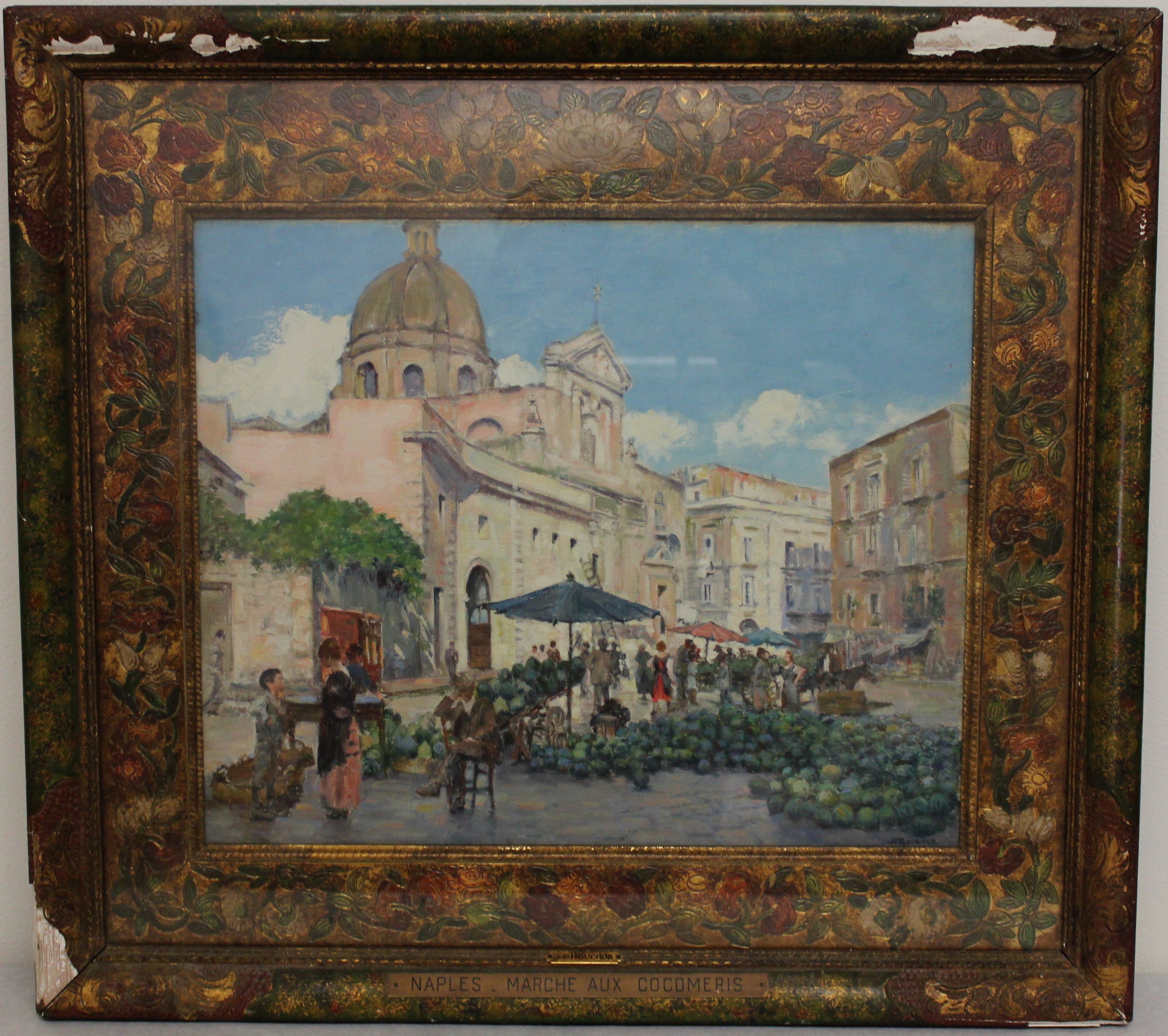 Marché aux cocomeri, Largo Santa Anna à Capuana à Naples (titre inscrit), Joseph Félix Bouchor, 4e quart 19e siècle