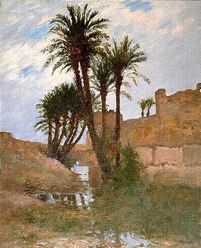 Les palmiers devant les remparts à Marrakech (titre ancien cartel)_0