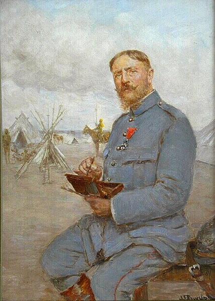 Autoportrait de Joseph Félix Bouchor en peintre de l'Armée_0
