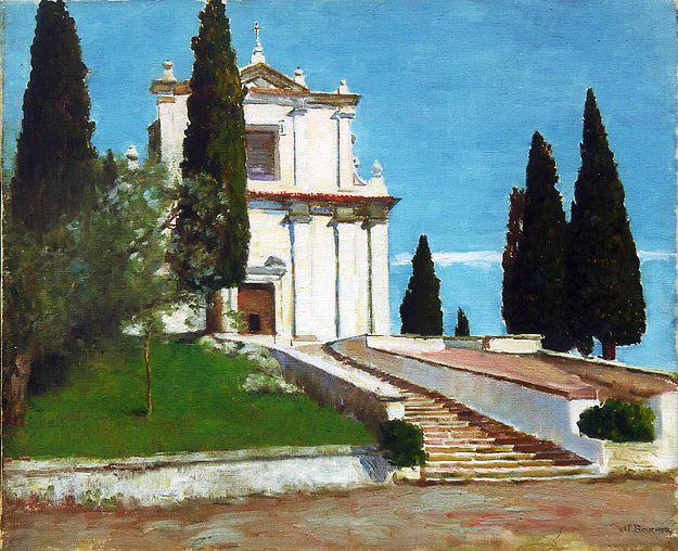 L'église de Gaïno sur le lac de Garde (titre inscrit)_0