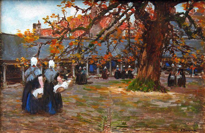 Le vieil arbre du marché au beurre à Middelbourg (titre inscrit) ; Le marché au beurre à Middelbourg (titre ancien cartel)_0