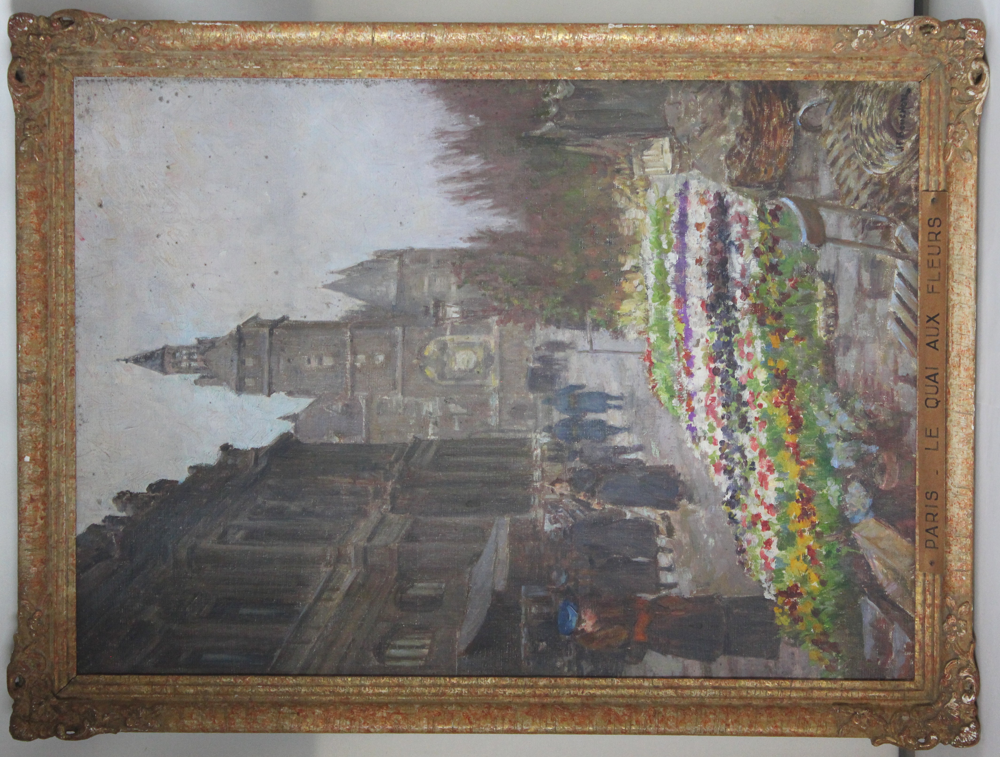 Le quai aux fleurs à Paris (titre inscrit), Joseph Félix Bouchor, 4e quart 19e siècle