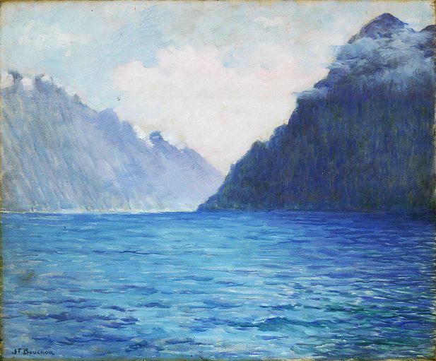 Les montagnes de Riva sur le lac de Garde (titre inscrit), Joseph Félix Bouchor, 4e quart 19e siècle