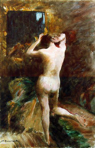 Femme nue (titre inscrit), Joseph Félix Bouchor, 4e quart 19e siècle