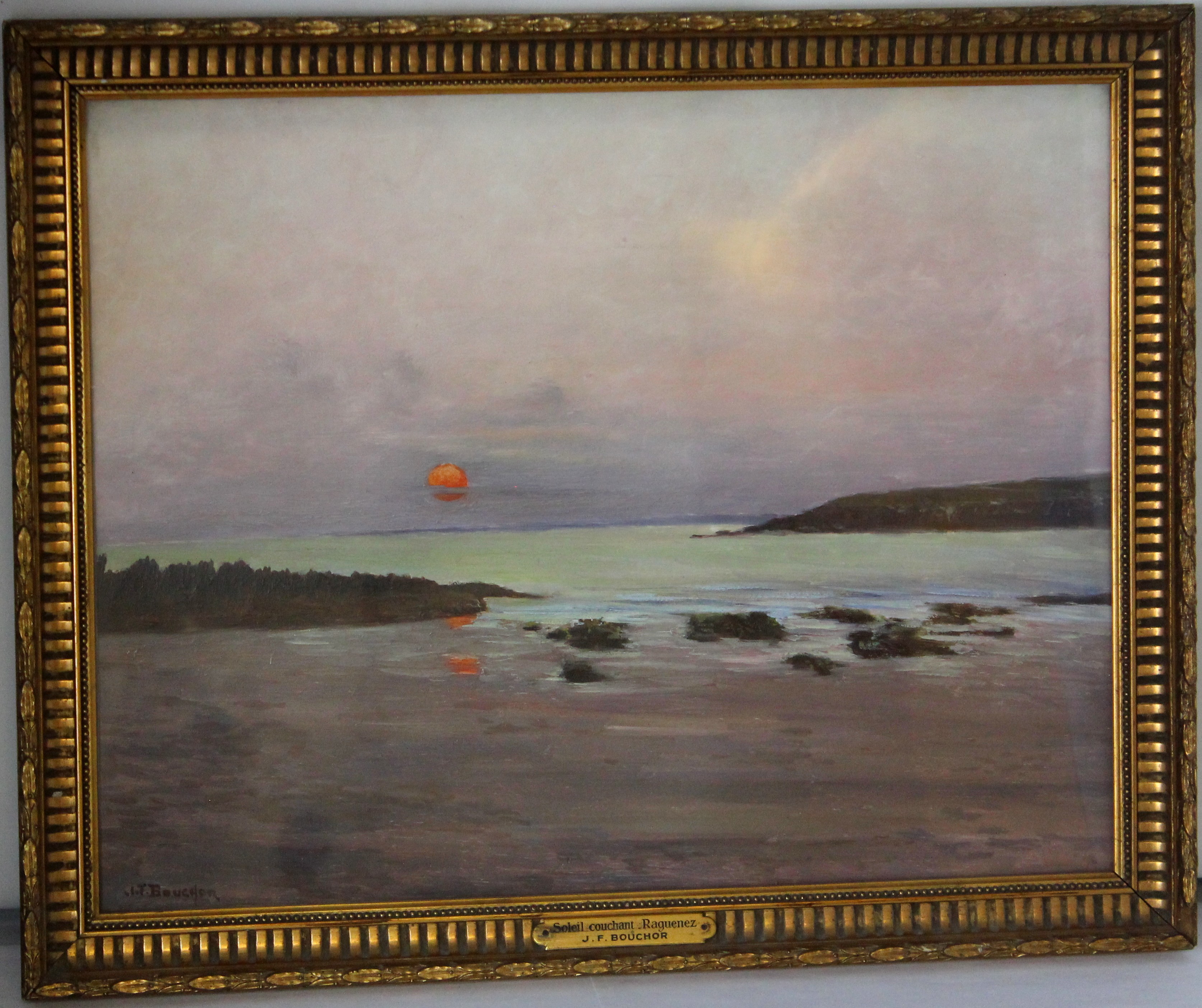 Soleil couchant à Raguenez (titre inscrit), Joseph Félix Bouchor, 4e quart 19e siècle