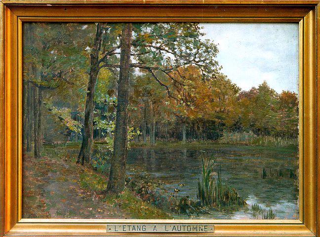 L'étang à l'automne (titre inscrit) ; Feuilles dorées (Titre inscrit et biffé), Joseph Félix Bouchor, 4e quart 19e siècle