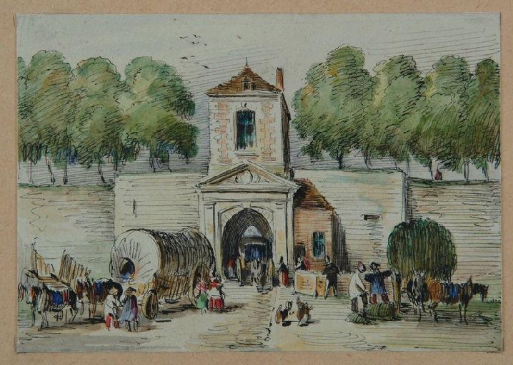 Amiens : la porte de la Hotoie, côté extérieur, (1820) ; Amiens : porte de la Hotoie en 1820_0
