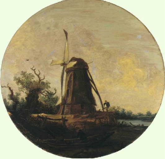 Paysage avec un moulin à vent_0
