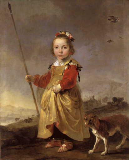 Portrait d'une petite fille en bergère_0