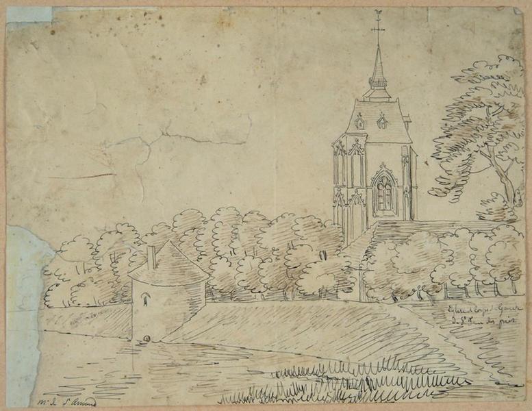 Eglise et corps de garde à Abbeville, d'après M. de St Amand ; Abbeville : 'Eglise et Corps de Garde de St Jean des Prés' D'après le 'M de St Amand'_0