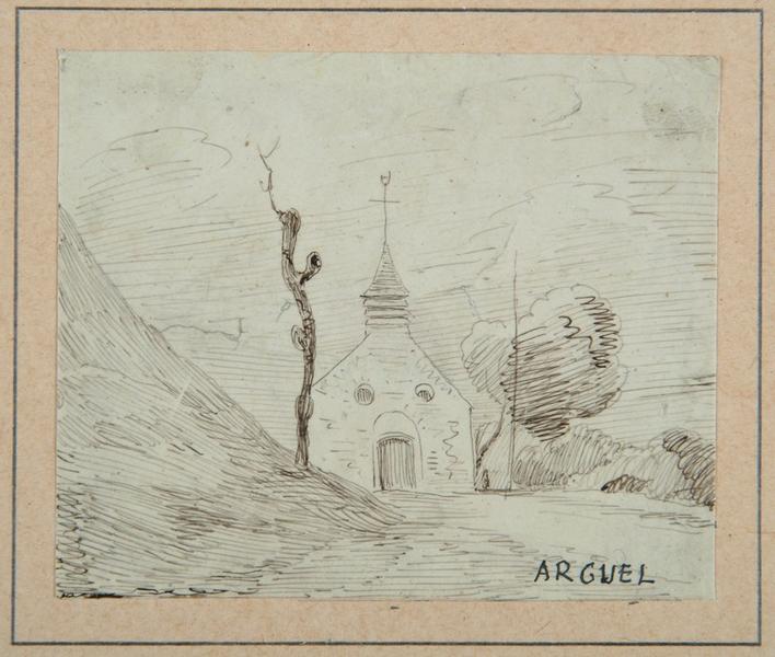Paysage avec une chapelle près d'Arguel ; Arguel : L'église (autre titre)_0