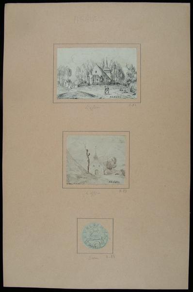 Paysage avec une chapelle près d'Arguel ; Arguel : L'église (autre titre)_1