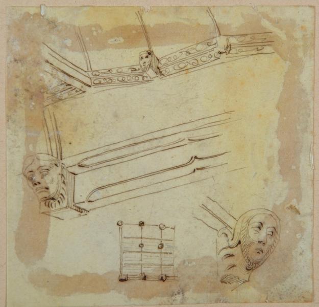 Corbeaux et frises sculptées de l'église de Berneuil ; Berneuil (autre titre)_0