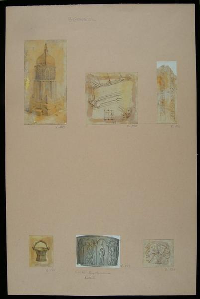 Corbeaux et frises sculptées de l'église de Berneuil ; Berneuil (autre titre)_1