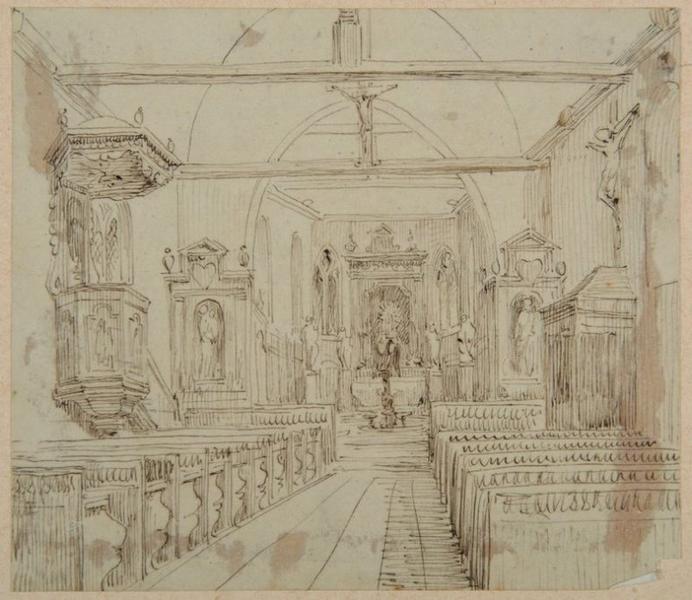 Nef de l'église de Berny-sur-Noye ; Berny sur Noye : Intérieur de l'église (autre titre)_0