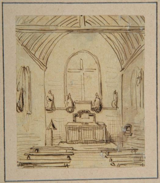 Nef de l'église de Bienfay ; Bienfay : Intérieur d'église (autre titre)_0