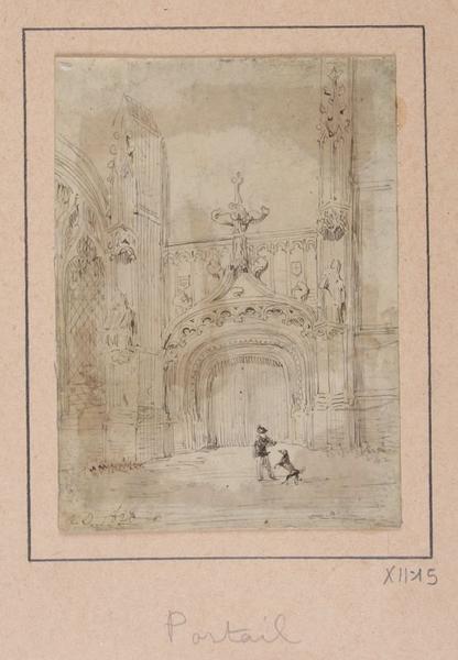 Portail latéral sud de l'église de Davenescourt ; Davenescourt : portail latéral sud (autre titre)_0