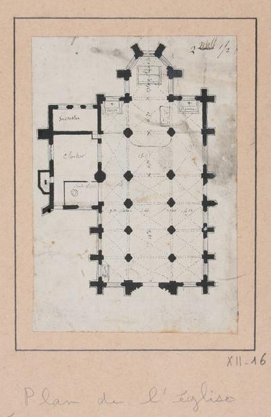 Plan de l'église de Davenescourt ; Davenescourt : Plan de l'église (autre titre)_0