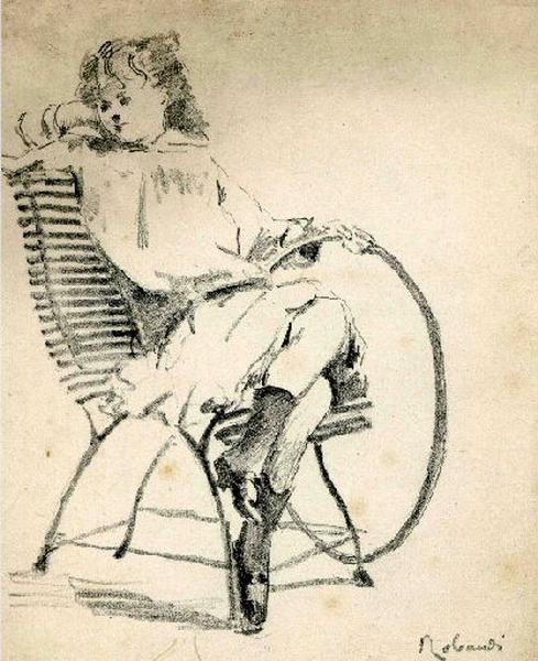 Jeune fille au cerceau, Félix Michel, 4e quart 19e siècle, 1er quart 20e siècle
