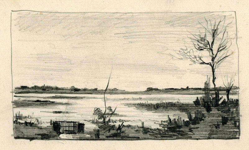 Paysage d'étangs, Félix Michel, 4e quart 19e siècle, 1er quart 20e siècle
