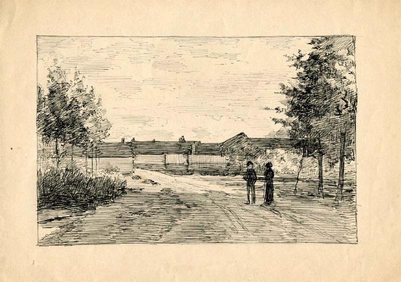 Entrée de village, Félix Michel, 4e quart 19e siècle, 1er quart 20e siècle