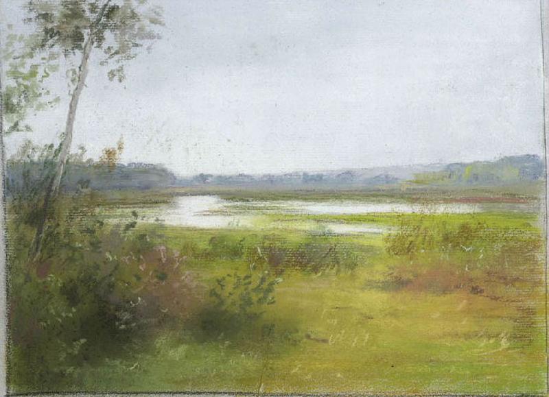 Paysage d'étang (titre factice), Félix Michel, 4e quart 19e siècle, 1er quart 20e siècle