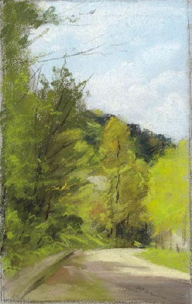 Paysage : Chemin forestier (titre factice), Félix Michel, 4e quart 19e siècle, 1er quart 20e siècle
