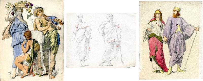 Etudes de costumes antiques, Félix Michel, 4e quart 19e siècle, 1er quart 20e siècle